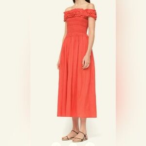 Sea New York Frida Solid Coral Strapless Dress, M, NWT